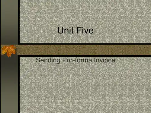形式发票Unit_5_Sending_Proforma_Invoice