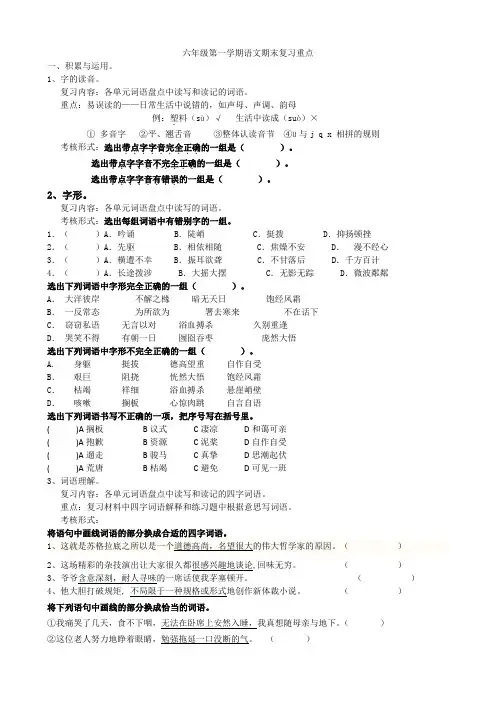 13年六上总复习