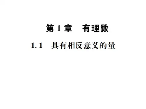 秋七年级数学上册课件(湘教版)：1.1 具有相反意义的量(共23张PPT)