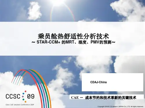 乘员舱热舒适分析技术