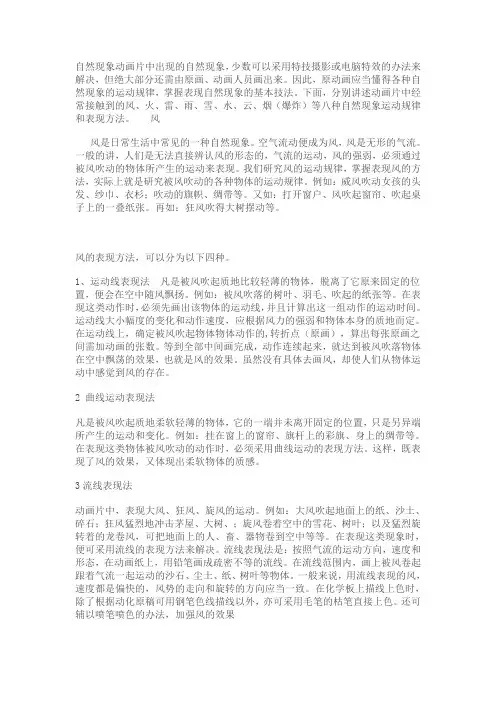 自然现象动画片中出现的自然现象