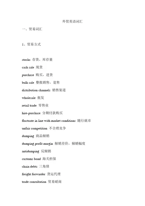 外贸英语词汇