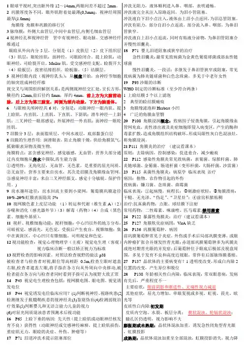 眼科复习资料(超级压缩重排版)