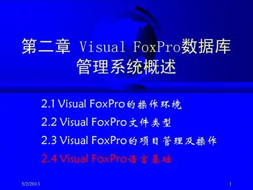 第02章VFP系统环境