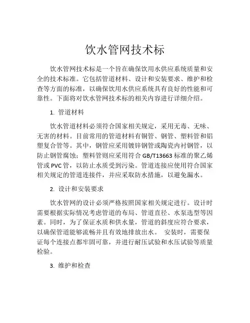 饮水管网技术标