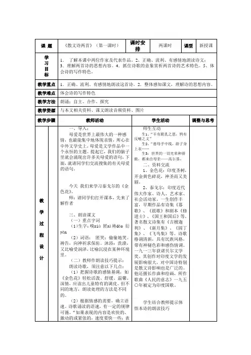 散文诗两首