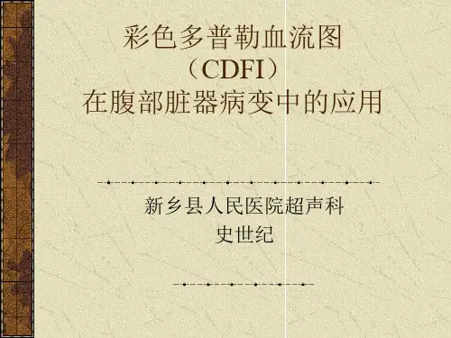 彩色 多普勒血流图(彩超课件)