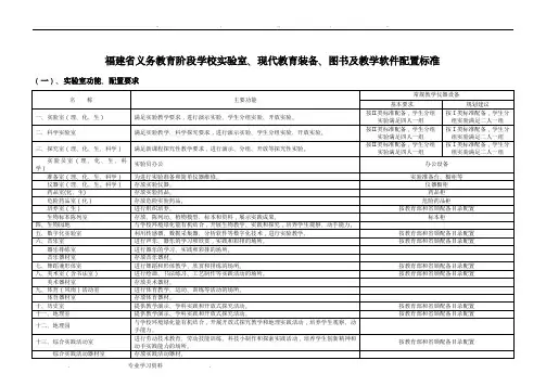 义务教育学校标准化建设装备标准[详]