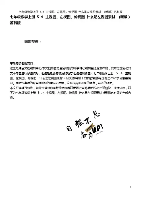 七年级数学上册 5.4 主视图、左视图、俯视图 什么是左视图素材 苏科版(2021学年)