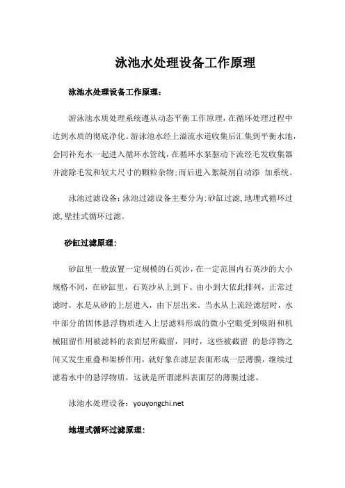 泳池水处理设备工作原理