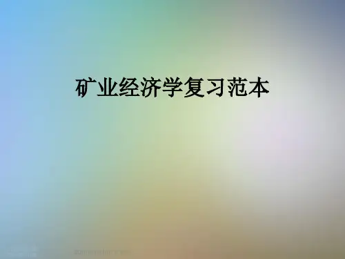 矿业经济学复习范本