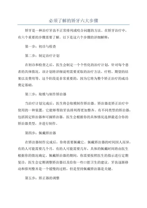 必须了解的矫牙六大步骤