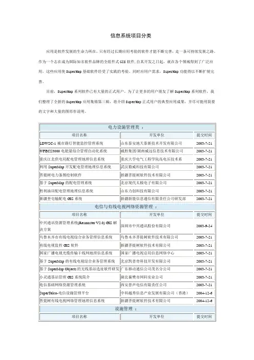 信息系统项目分类