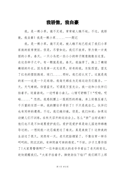 我骄傲,我自豪_初三作文
