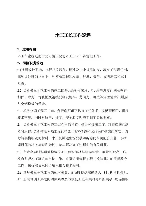 木工工长工作流程