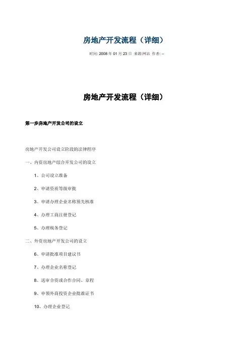 房地产开发流程