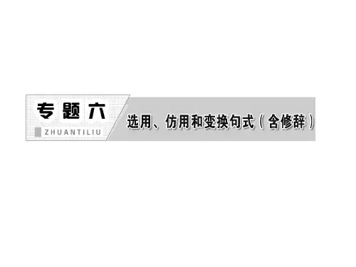 高考语文一轮复习课件：专题六 第一讲 仿用句式(含修辞)