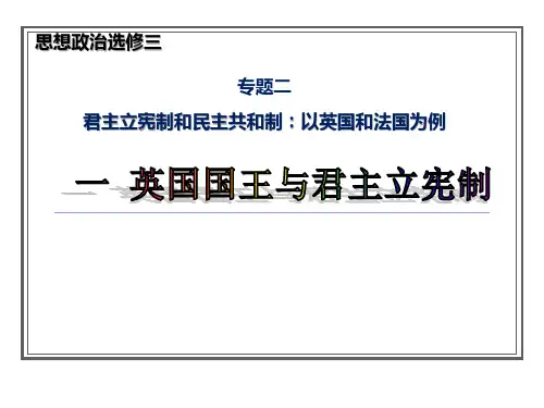 高中政治选修三《英国国王与君主立宪制》课件