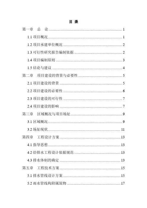 排水管网建设工程可研报告.doc