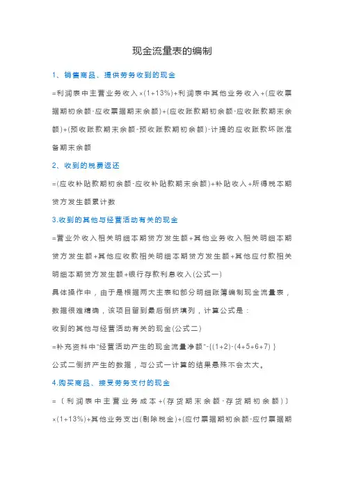 现金流量表的编制