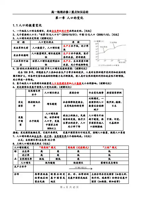 高一地理必修二知识点总结(完整版) (2)
