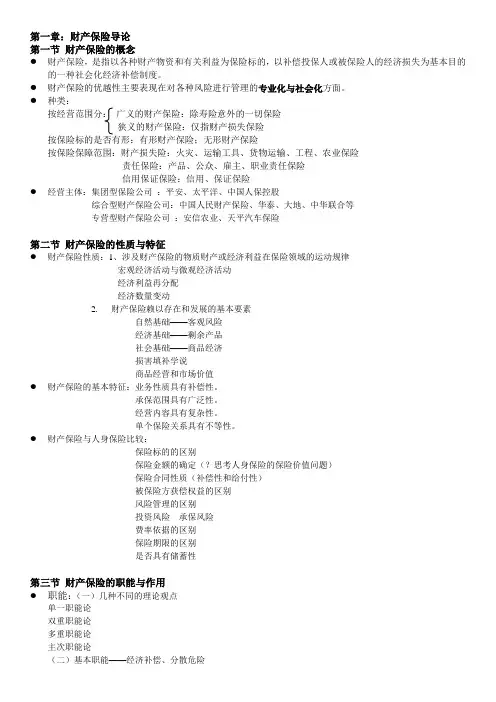 财产保险笔记