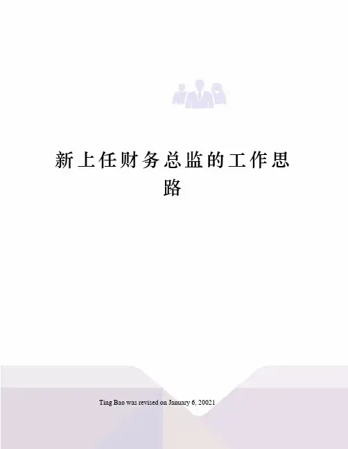 新上任财务总监的工作思路