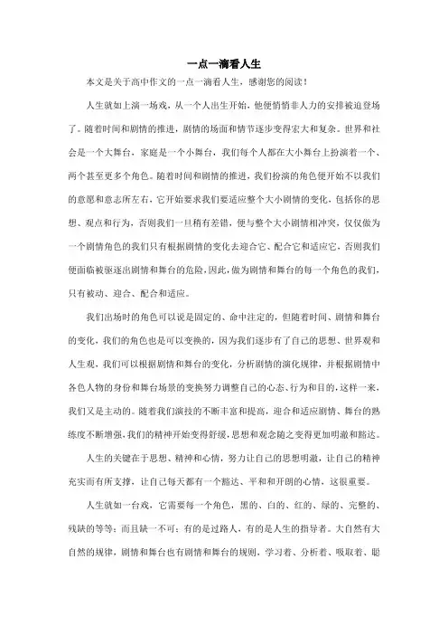 一点一滴看人生_高中作文