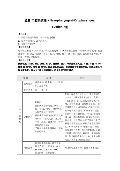 经鼻口腔吸痰法