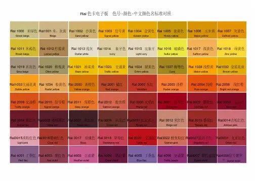 最新ral色卡对照表.pdf