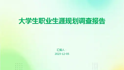 大学生职业生涯规划调查报告