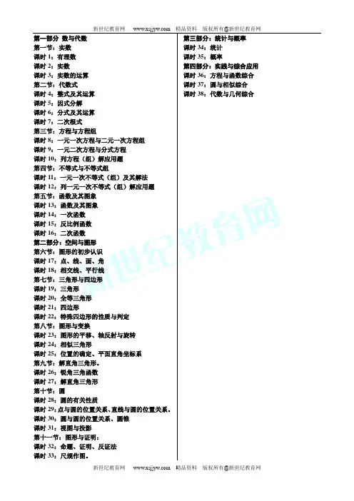 2012年中考数学系统复习资料