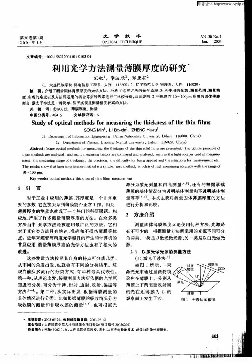 利用光学方法测量薄膜厚度的研究2
