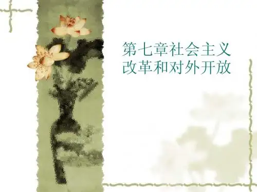 第七章 社会主义改革和对外开放