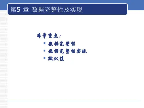 数据完整性及实现