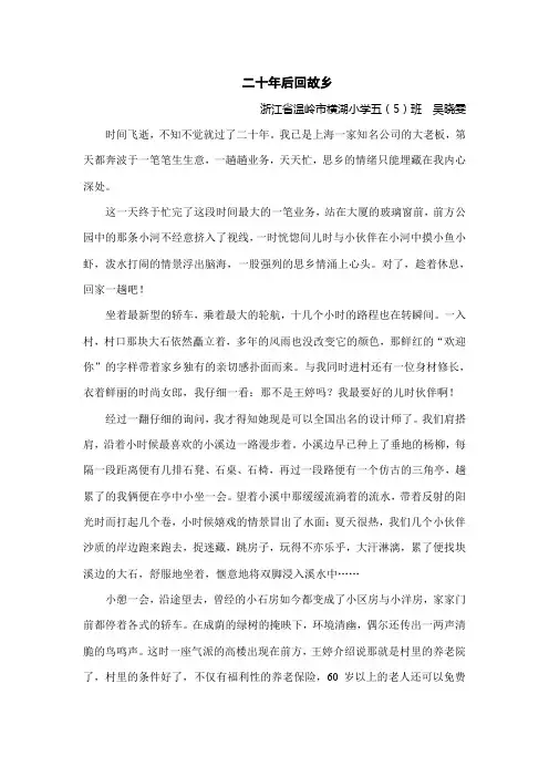 二十年后回故乡(吴晓雯)