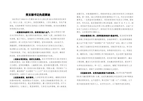 党支部书记先进事迹