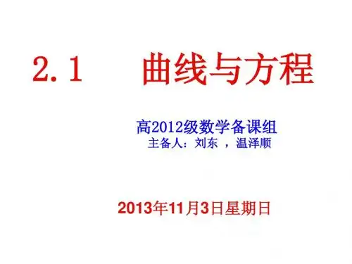 2.1.1  曲线与方程课件1