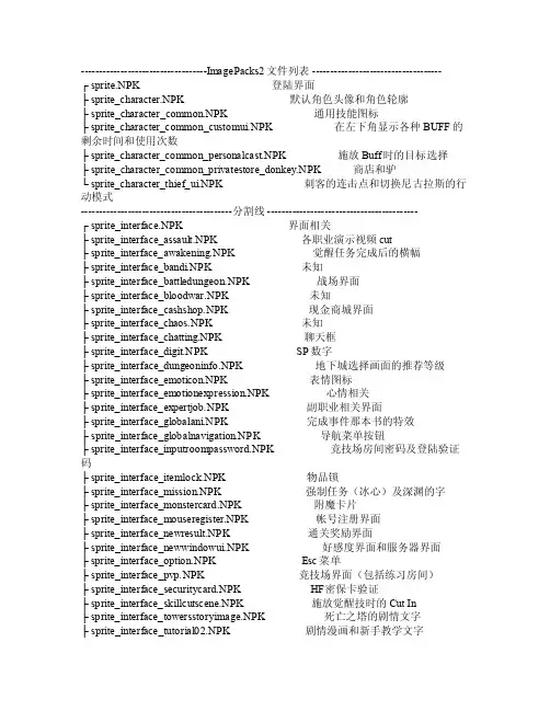 DNFImagePacks2代码列表