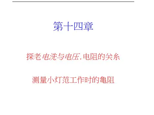 初中物理欧姆定律实验