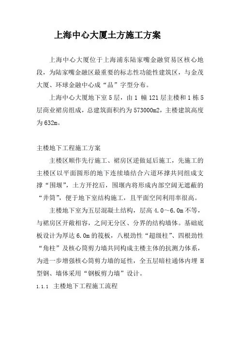 上海中心大厦土方施工方案
