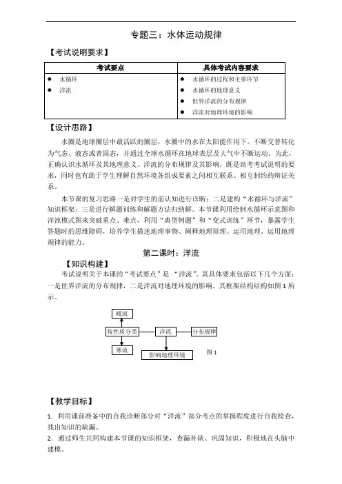 整合2017届高三地理二轮复习专题三教案：水体的运动规律第2课时 含答案 精品