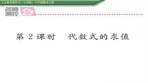 第2课时 代数式的求值