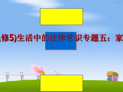 最新人教版(选修5)生活中的法律常识专题五：家庭与婚姻