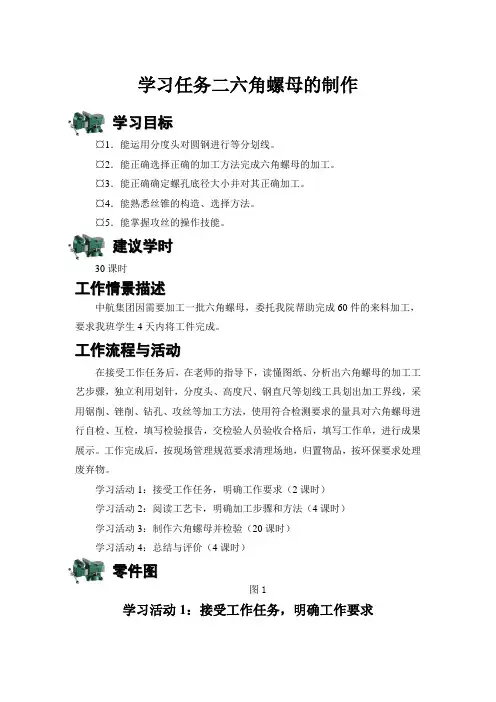 制作六角螺母工作