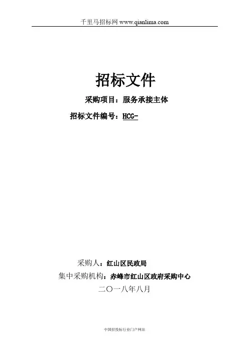 民政局服务承接主体公开招投标书范本