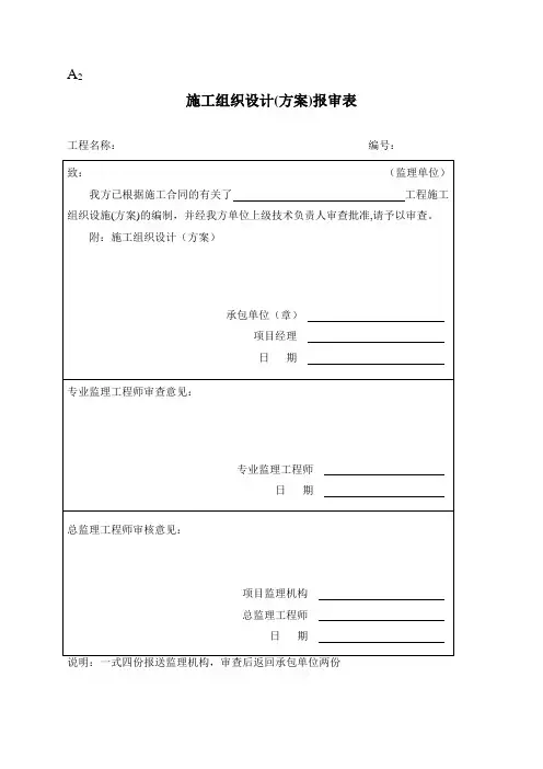 水利工程资料表格