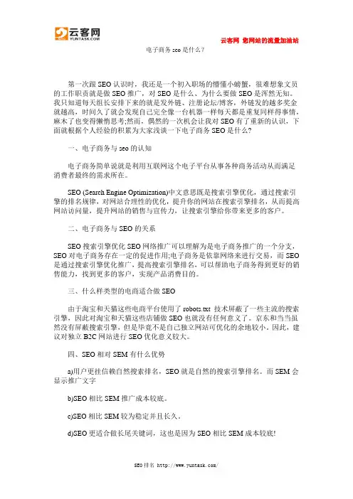 电子商务seo是什么？