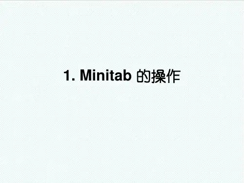 Minitab-1Minitab的操作163 精品