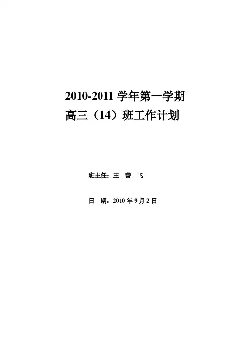 2010年班级计划